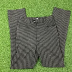 Vintage String Bean Black Plaid Stretch Straight Leg Trousers Pants Sz 5